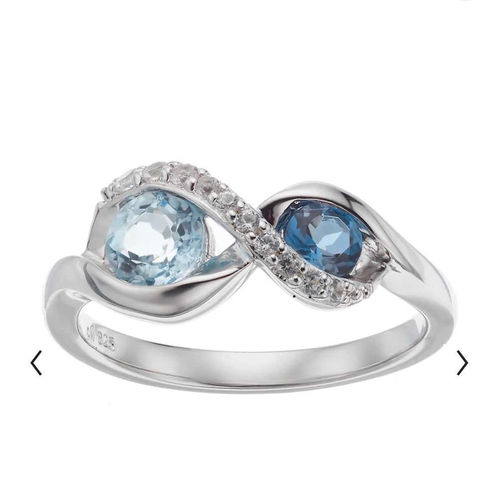Blue Sky Topaz & London Blue Topaz Infinity Ring
